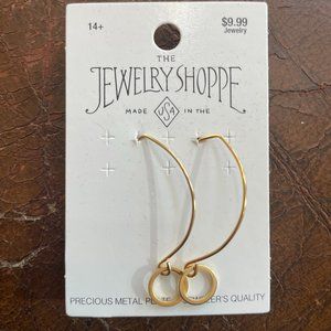 Women's Precious Metal Plate Tiny Ring Earrings